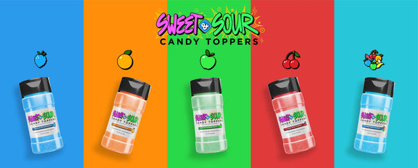 fruity sugar Sour Wild Cherry candy powder shaker bottles