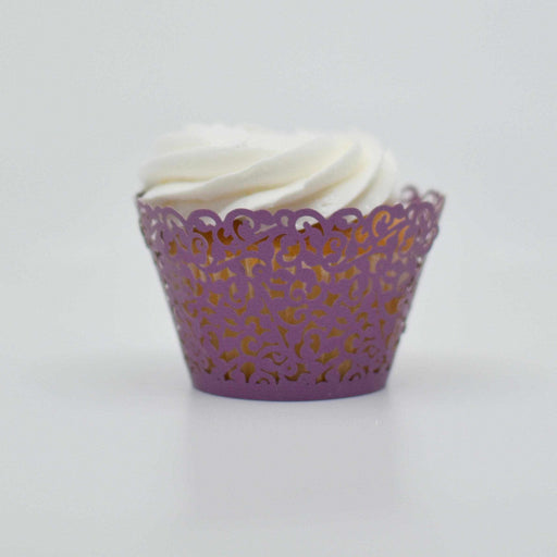 Deep Purple Lace Cupcake Wrappers | Bakell.com