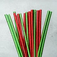 Christmas Paper Straws, Green + Red Paper Straws, Holiday Paper Straws –  Sprinkle Bee Sweet