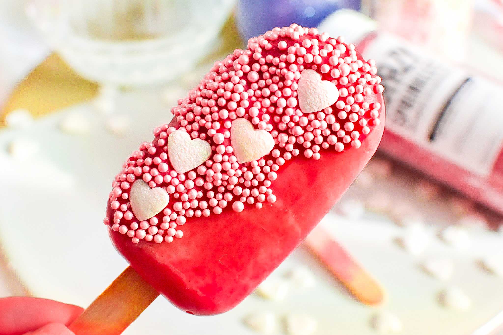 A HOW TO: Valentines Day Cakesicles with Heart Shaped Sprinkles