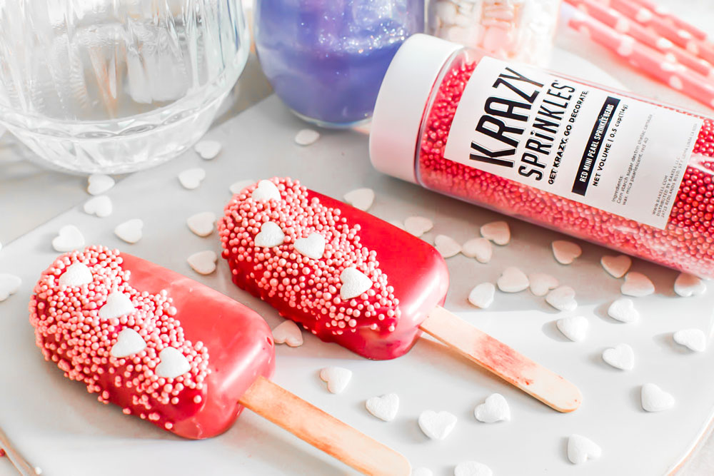 A HOW TO: Valentines Day Cakesicles with Heart Shaped Sprinkles