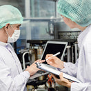 employees auditing sqf process in a manufacturing facility