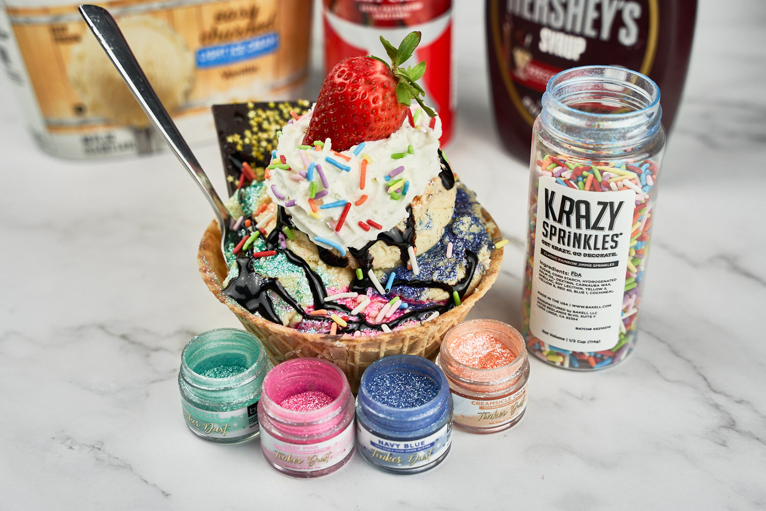 FDA approved edible glitter shapes, glitter flakes, edible glitter, 100% edible glitter flakes, drink garnish, pink edible glitter, DIY ice cream sundae, DIY ice cream, DIY glitter, edible ice cream glitter