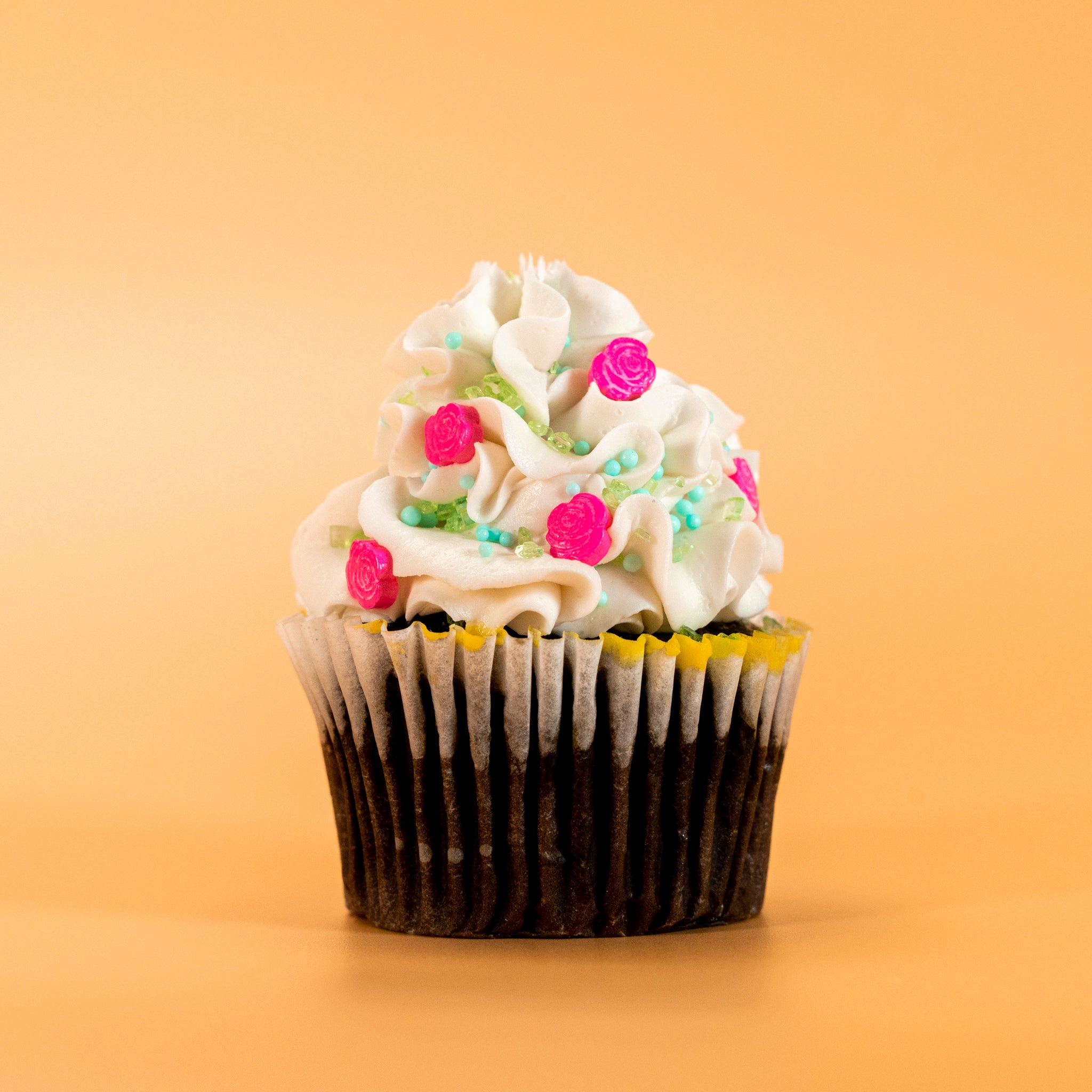 glittery floral cupcakes 