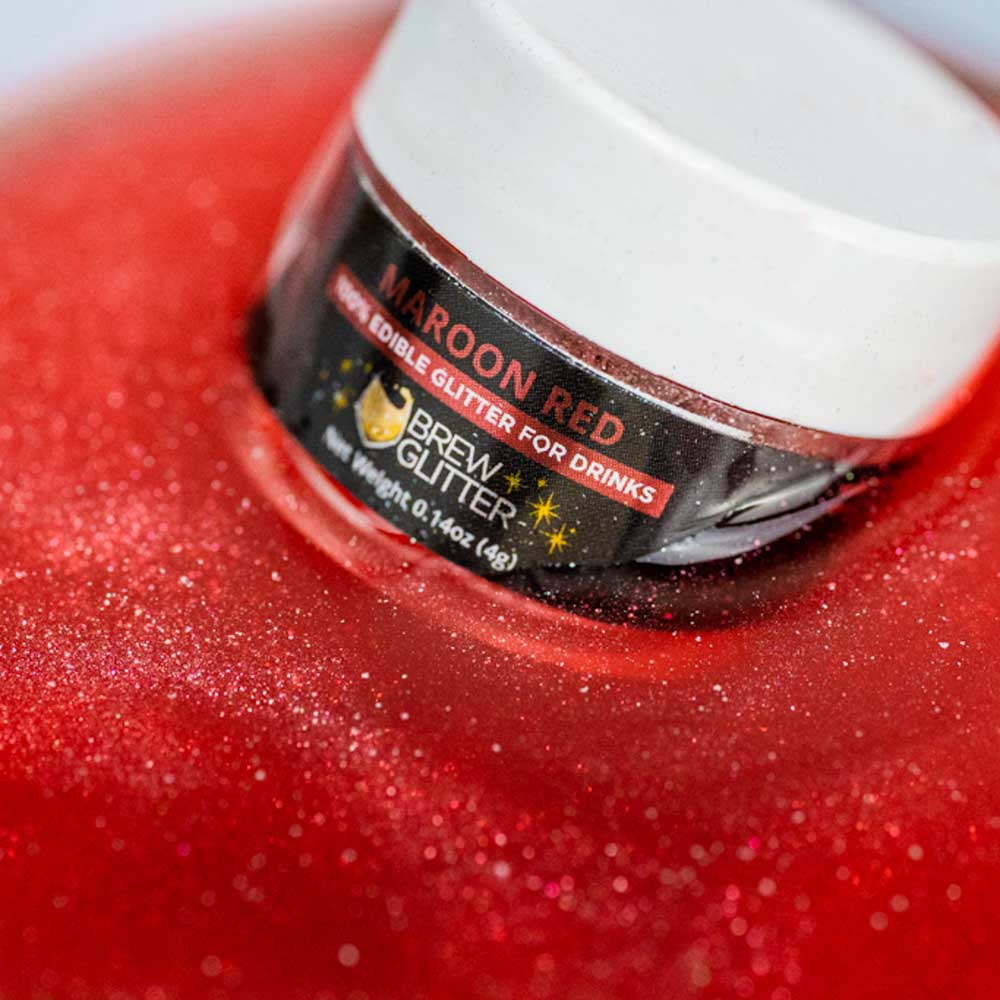 Maroon Red Edible Glitter Dust for Drinks | Brew Glitter