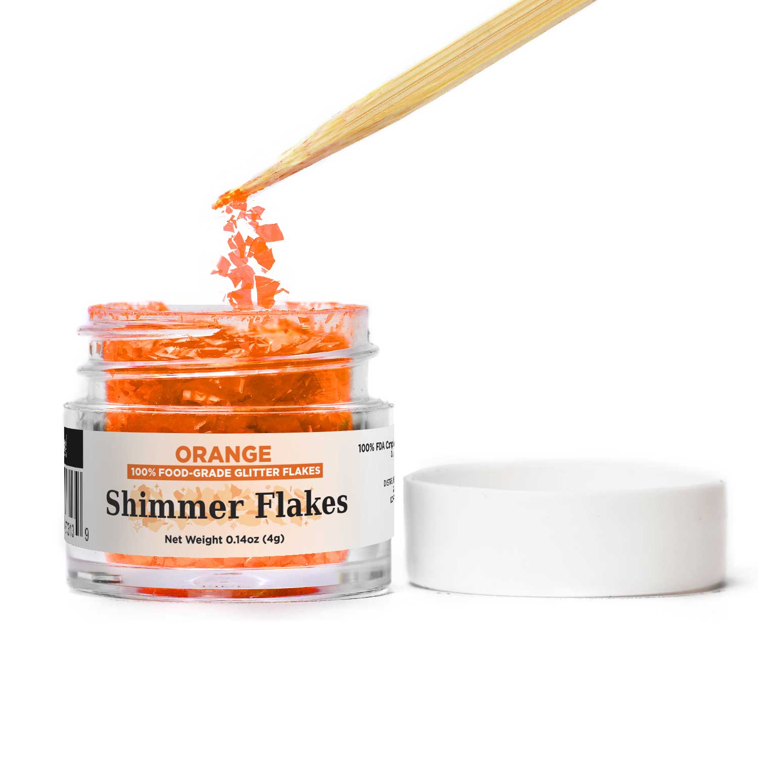 Orange Edible Shimmer Flakes  | FDA Approved | FDA Compliant | 100% edible