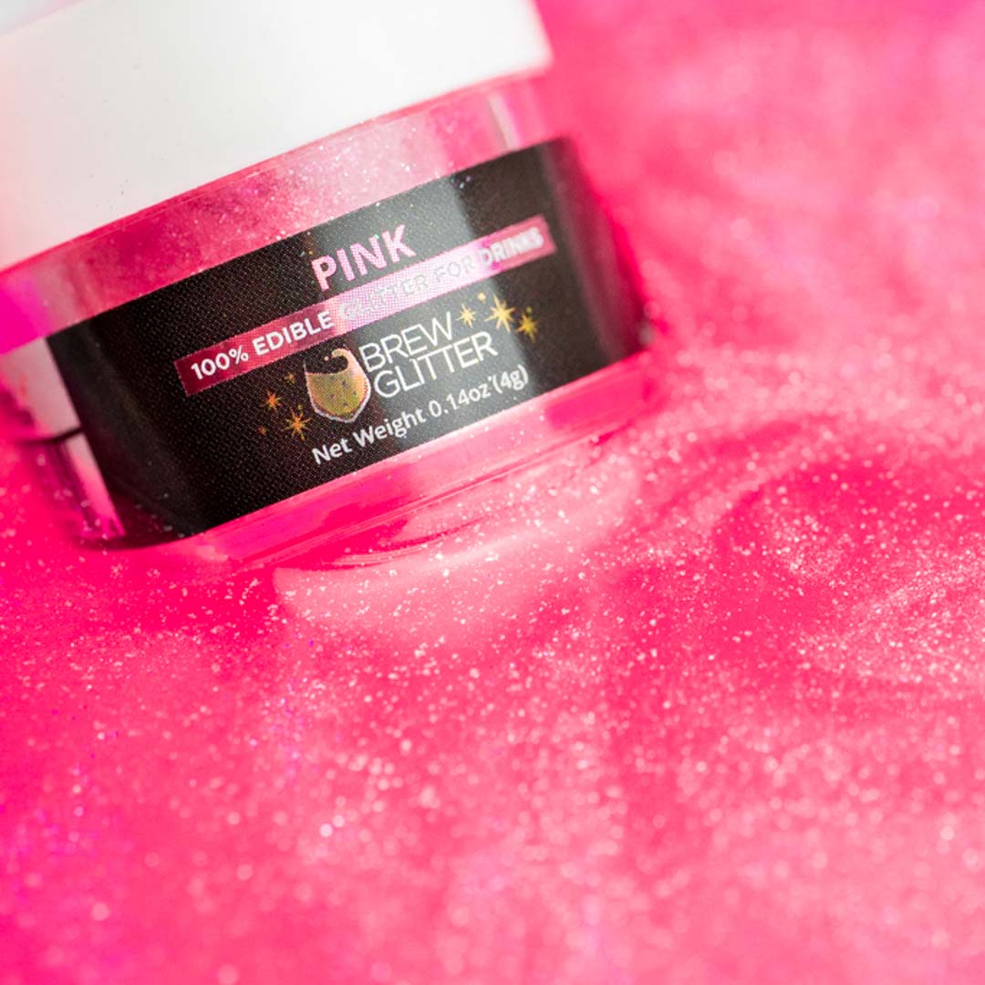 Pink Edible Glitter Dust for Drinks, Brew Glitter®