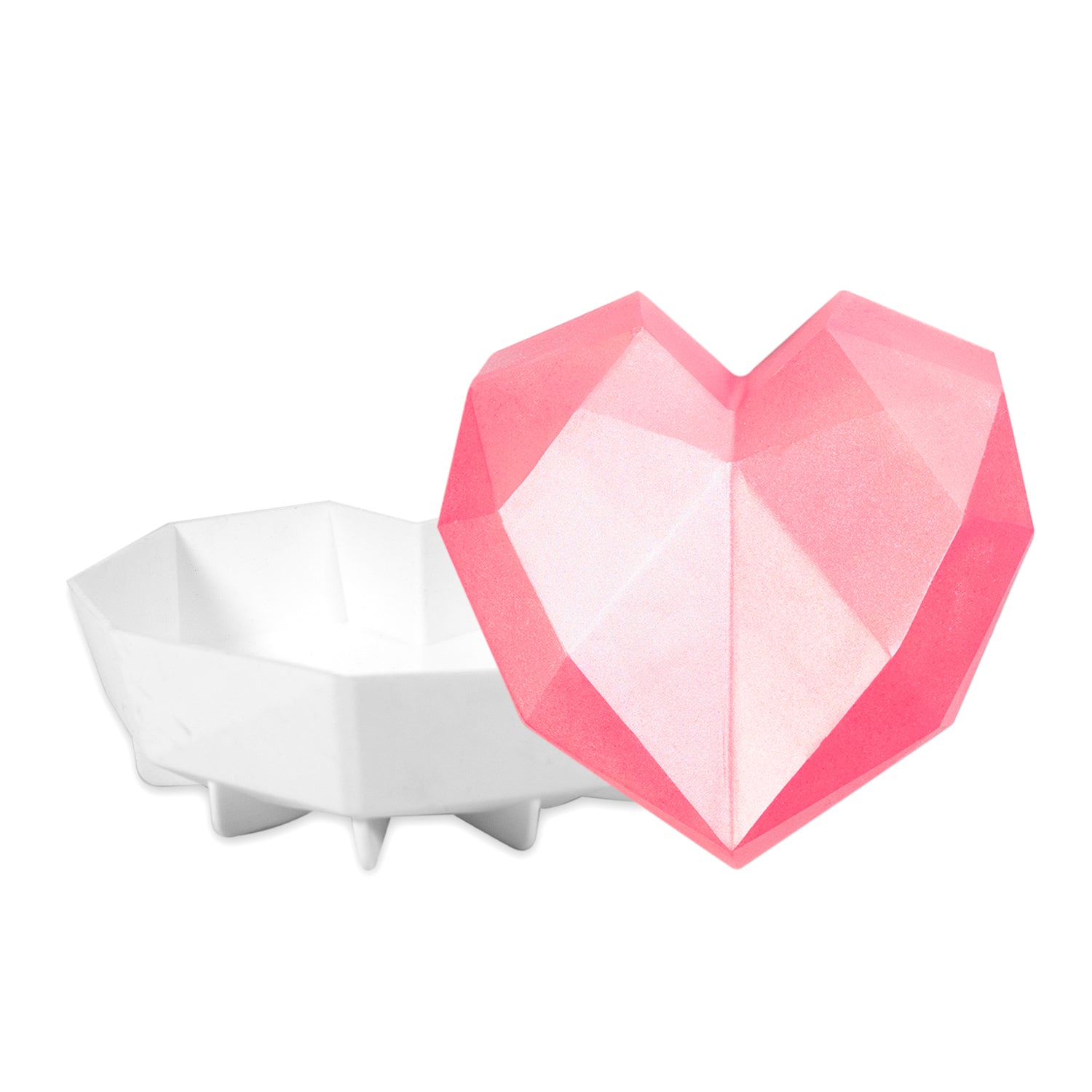 1 Diamond Geo Heart Chocolate & Cake Mold | bakell.com