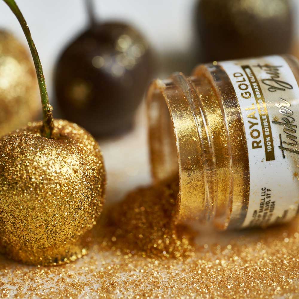 Royal Gold Edible Glitter on Chocolate Covered Cherries | Tinker Dust®
