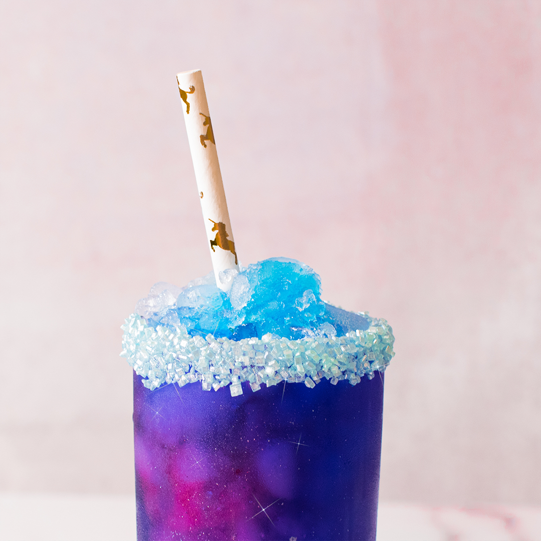 sky blue cocktail glitter 