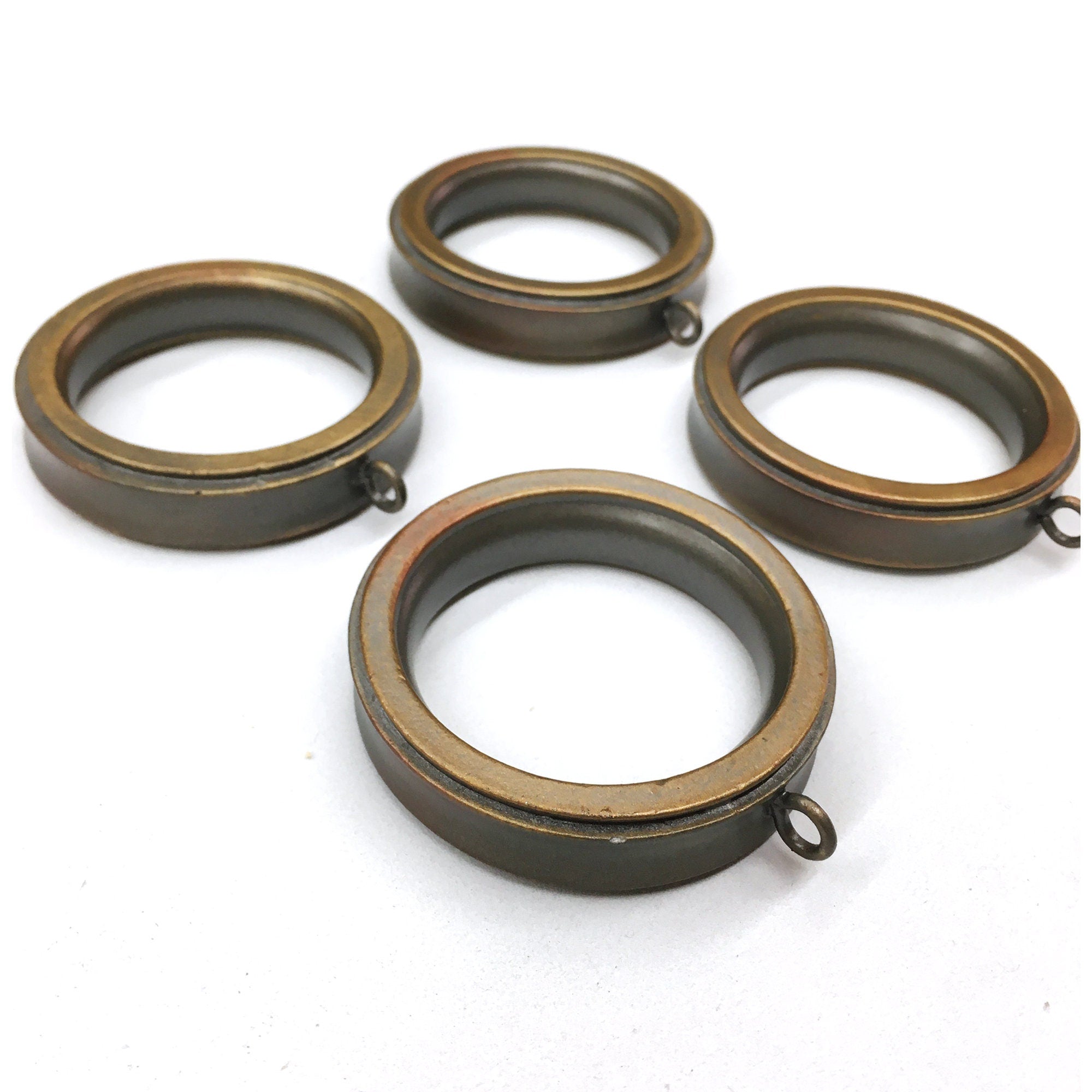 5PC / For 1 3/8 Inch Rod / Drapery Muted Brown Gold Flat Wood Ring for 1 3/8" Rod / Drapery Curtain Hardware