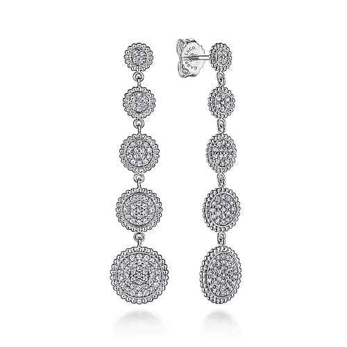 Gabriel Pave Diamond Pearl Drop Leverback Earrings