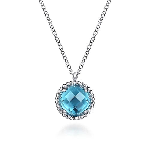 Blue Topaz Fleur de Lis Necklace – Everett Jewelry