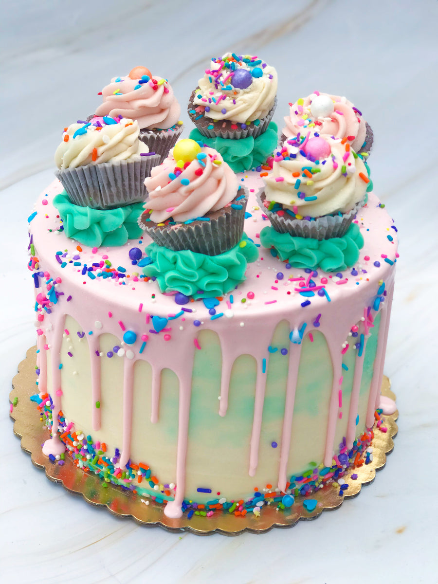 🧁 Vanilla Drip Cake🠞Customize Color – Cravings Alisha's Cupcakes