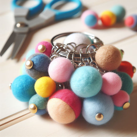 felt balls keychain