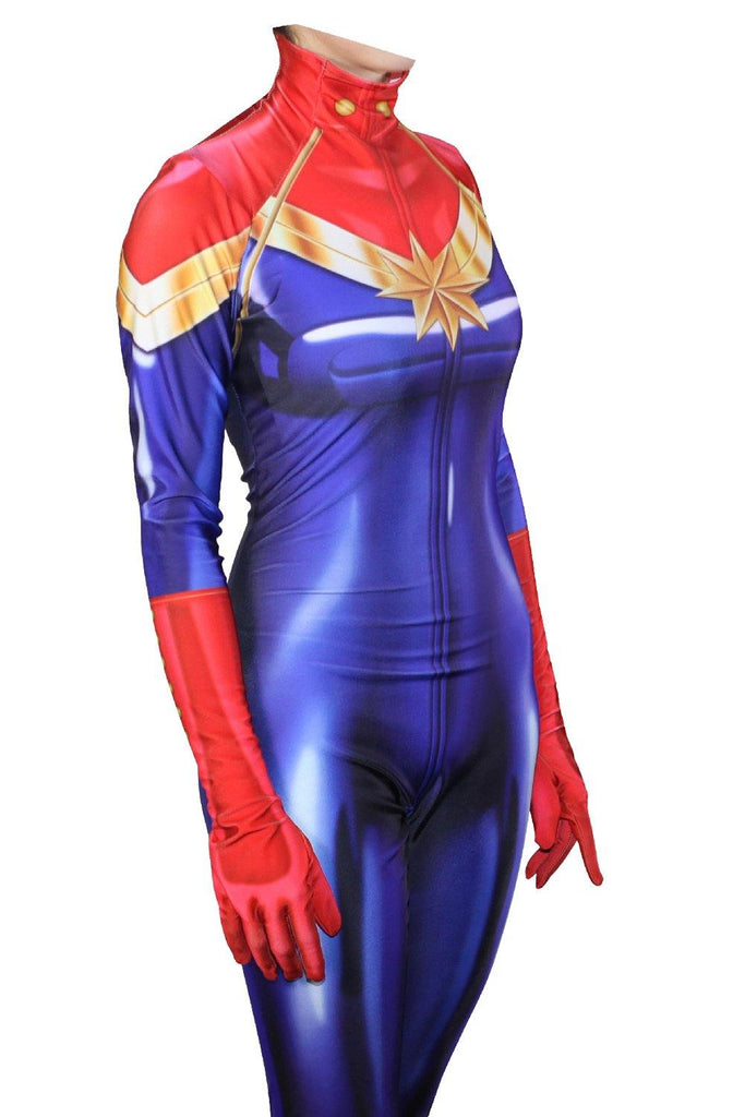 Captain Marvel Superhero Carol Danvers Jumpsuit Cosplay