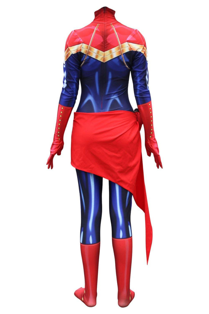 Captain Marvel Superhero Carol Danvers Jumpsuit Cosplay