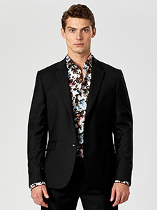 black cocktail suit