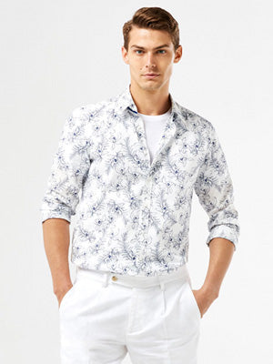 Men's Print Shirt - Tropical Floral Print Shirt 