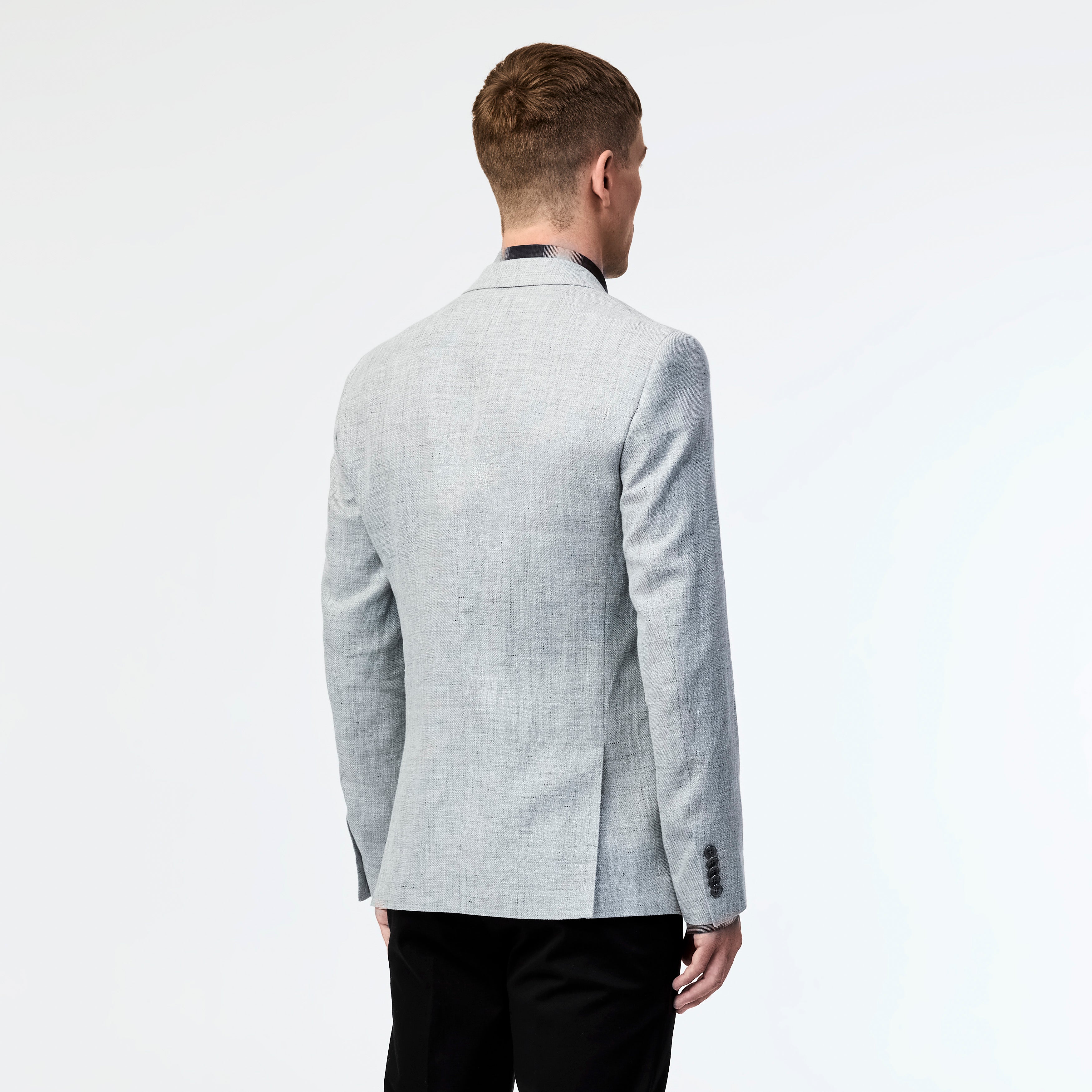 Cotton Linen Twill Jacket Natural - Calibre Menswear