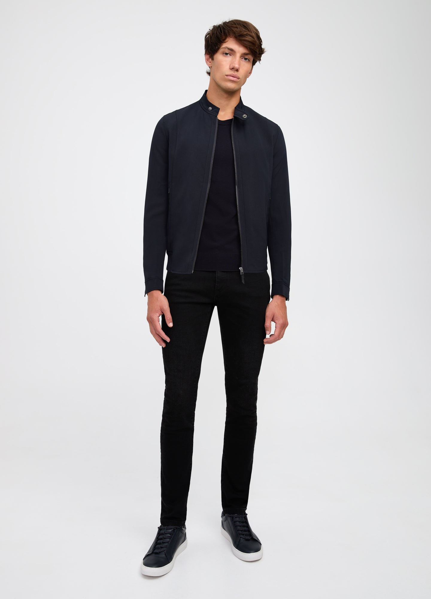 Tech Cotton Bomber Jacket Black - Calibre Menswear