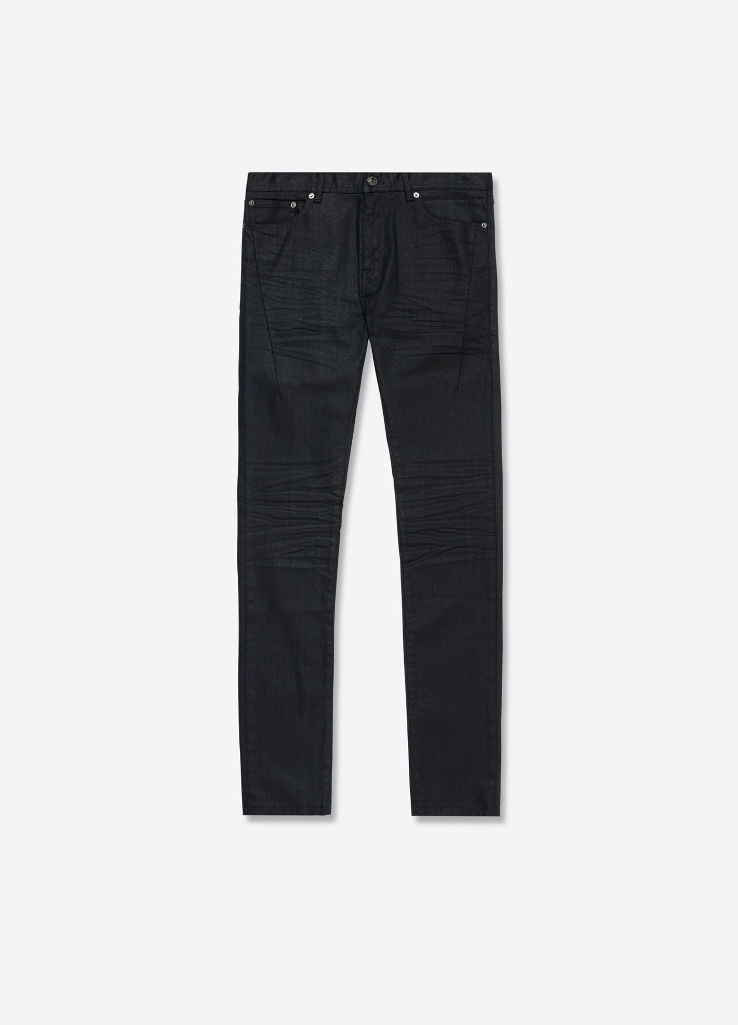 Skinny Fit Coated Denim Jeans Navy - Calibre Menswear