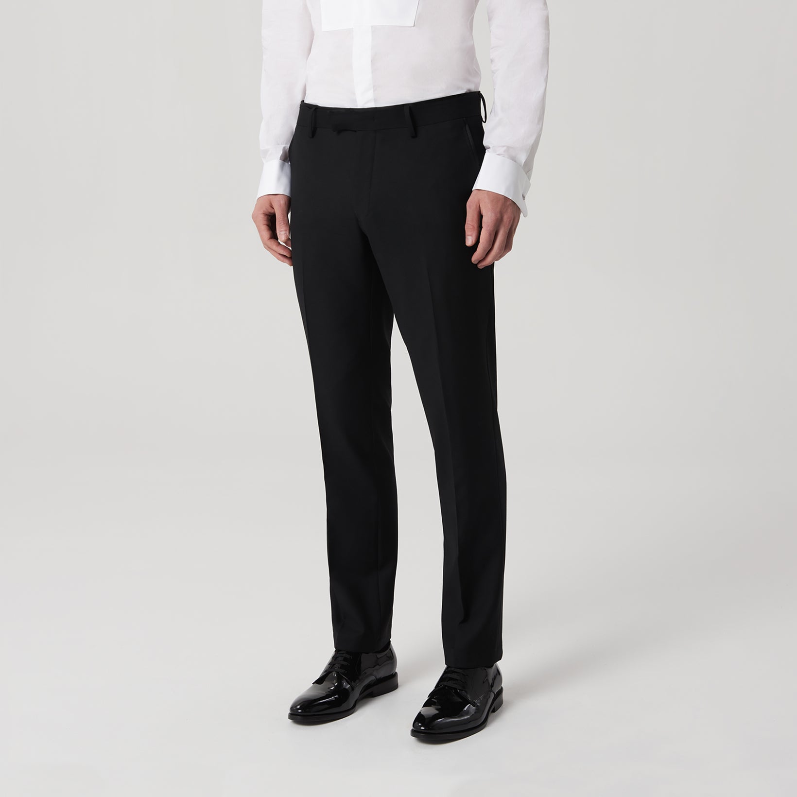 Slim-Fit Pure Wool Evening Pant Black - Calibre Menswear