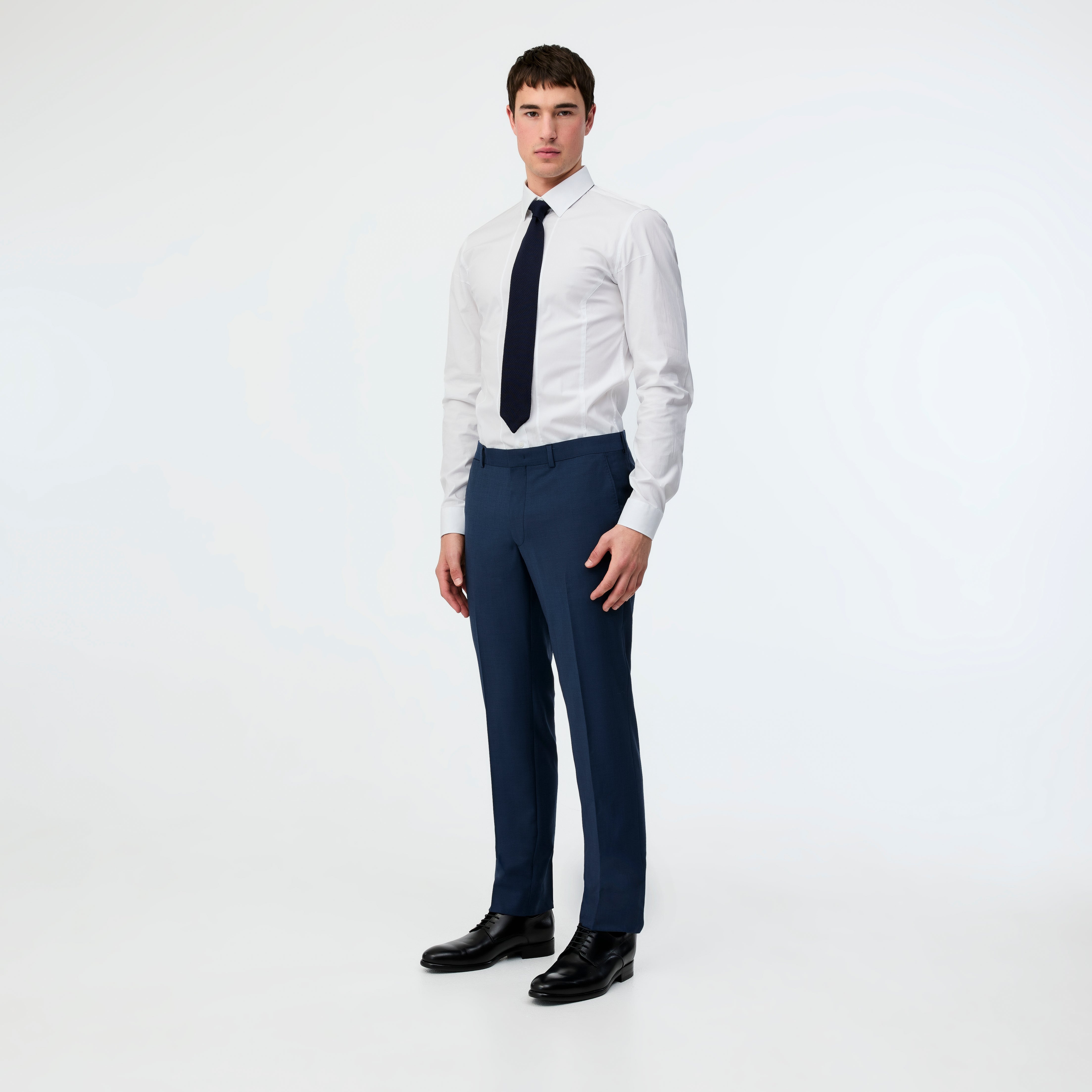 Wool Mohair Stretch Suit Pant Airforce Blue - Calibre Menswear
