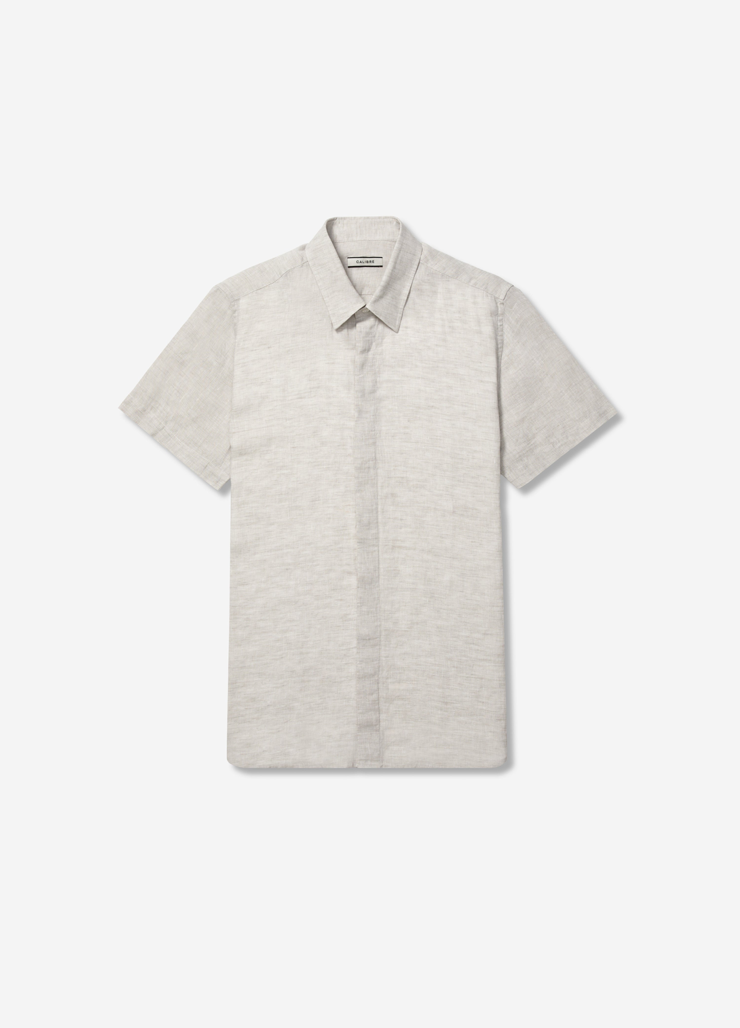 Pure Linen Short Sleeve Shirt - Navy