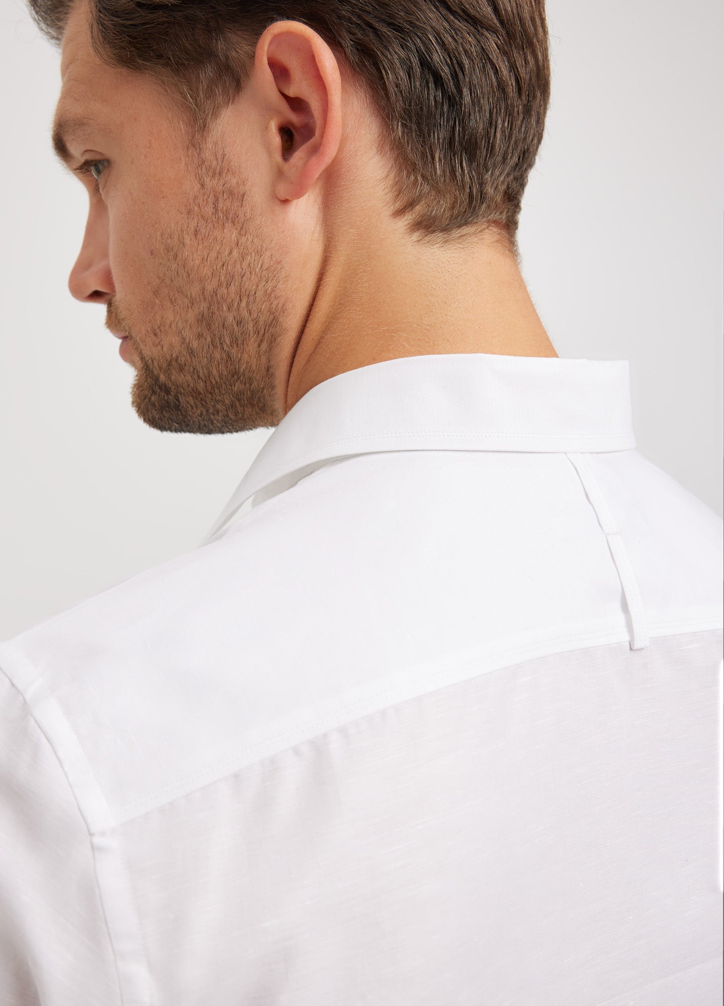 Cotton Linen Shirt White - Calibre Menswear