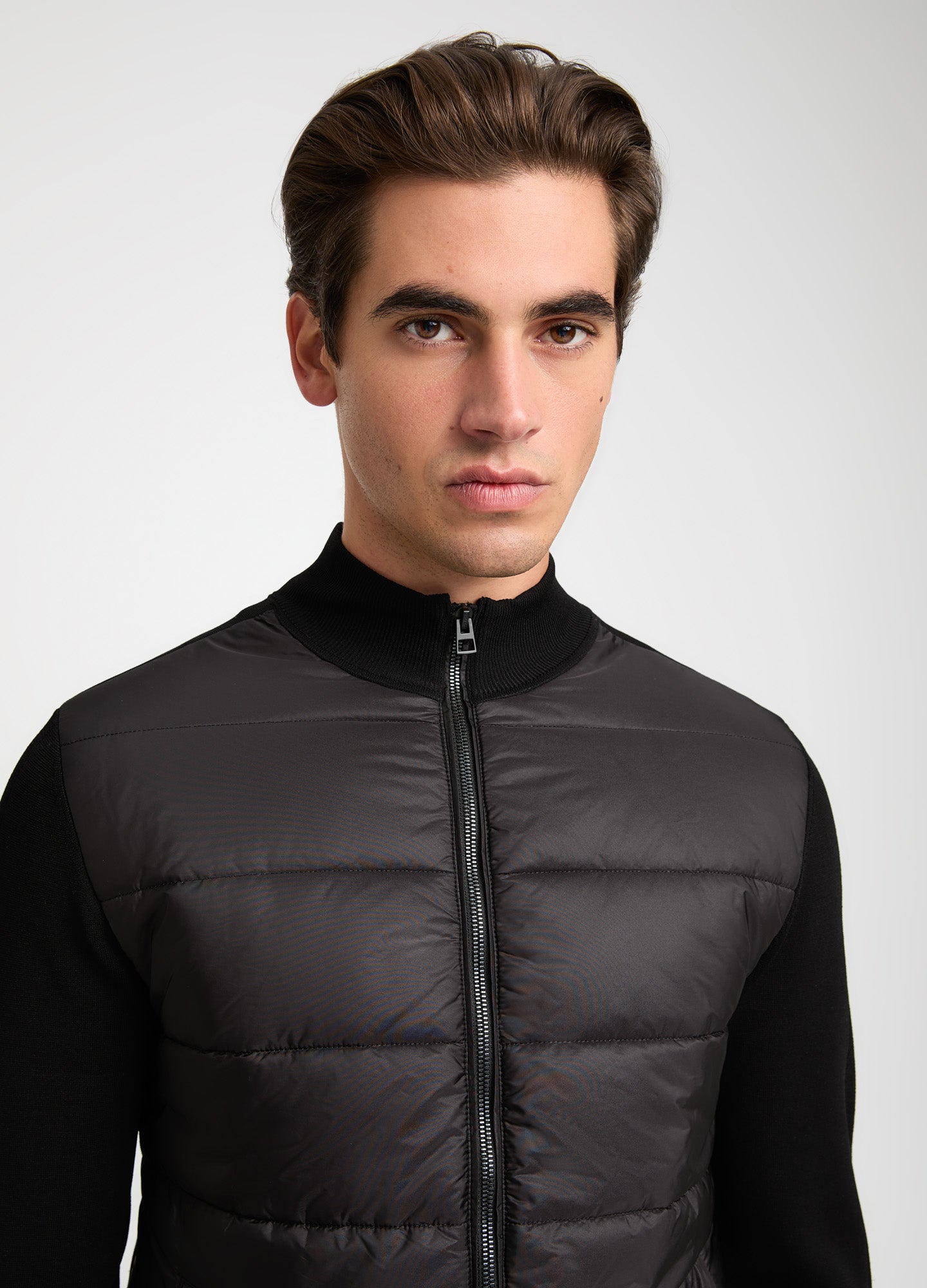 Hybrid Tech Knit Jacket Black - Calibre Menswear