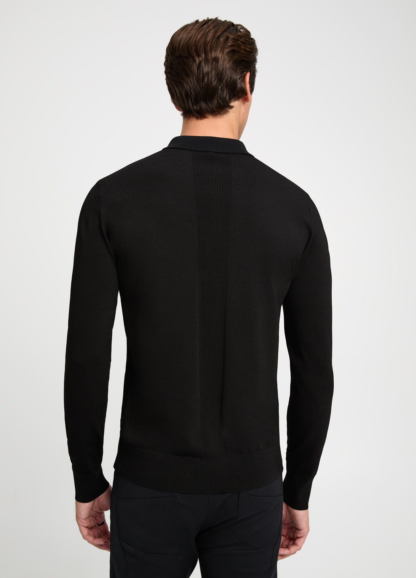 Tech Knitted Polo Black - Calibre Menswear