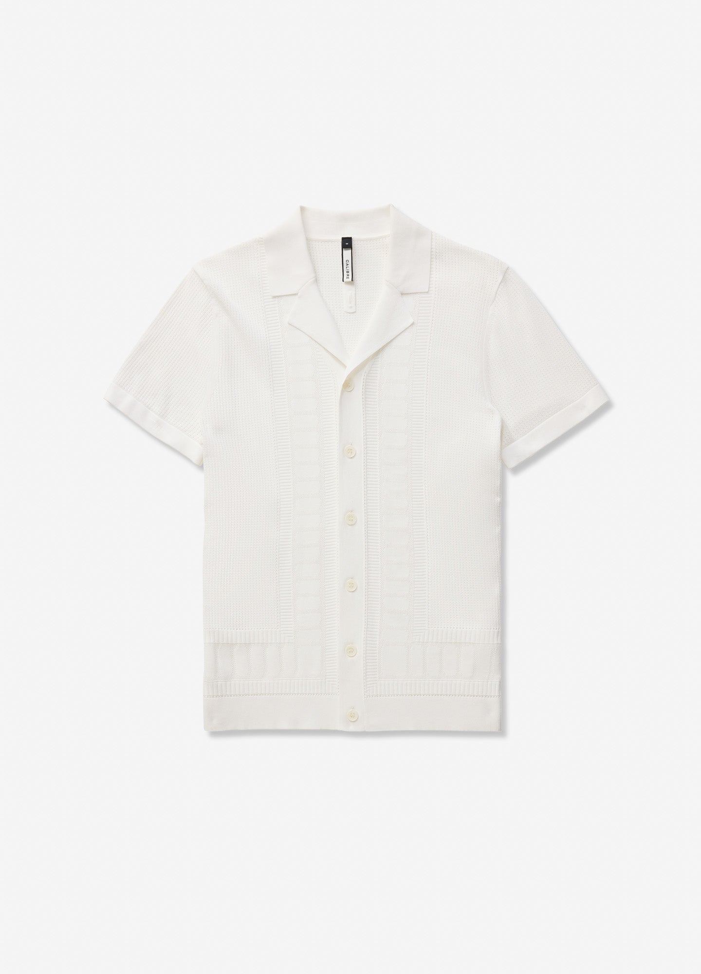 Border Mesh Tech Knit Shirt Ivory - Calibre Menswear