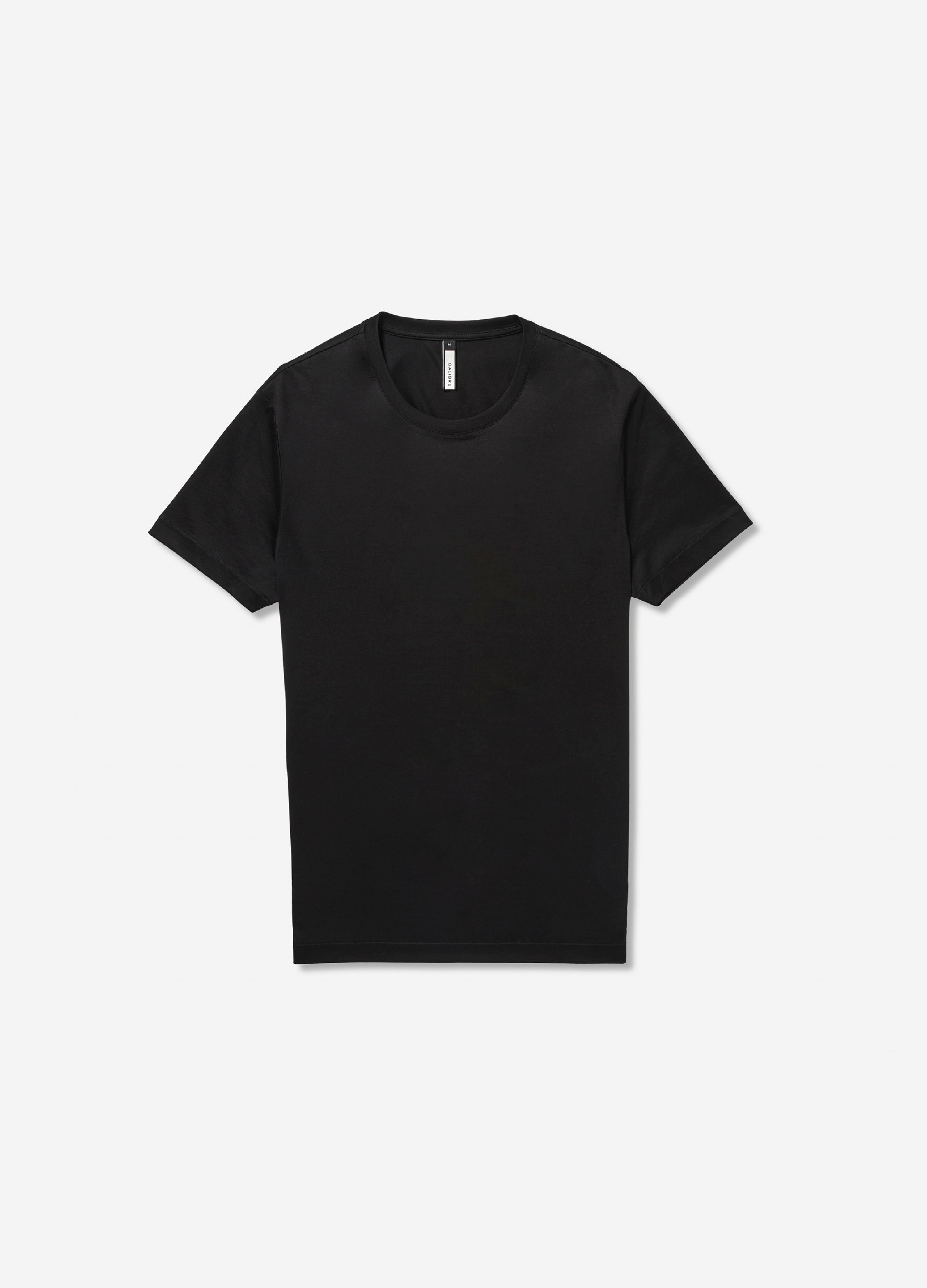 Mercerised Cotton Crew Neck T-shirt Black - Calibre Menswear