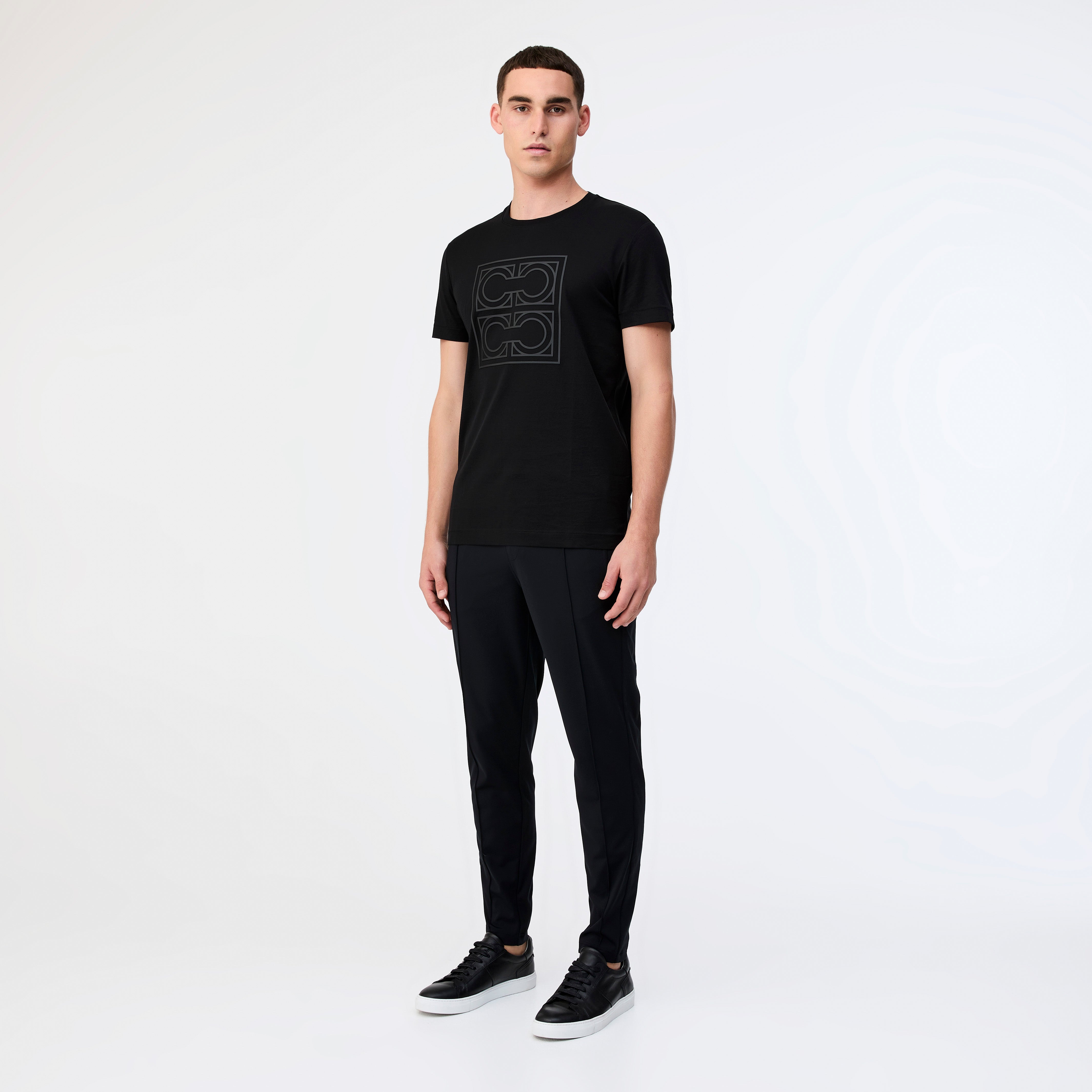 Monogram Printed T-shirt Black - Calibre Menswear