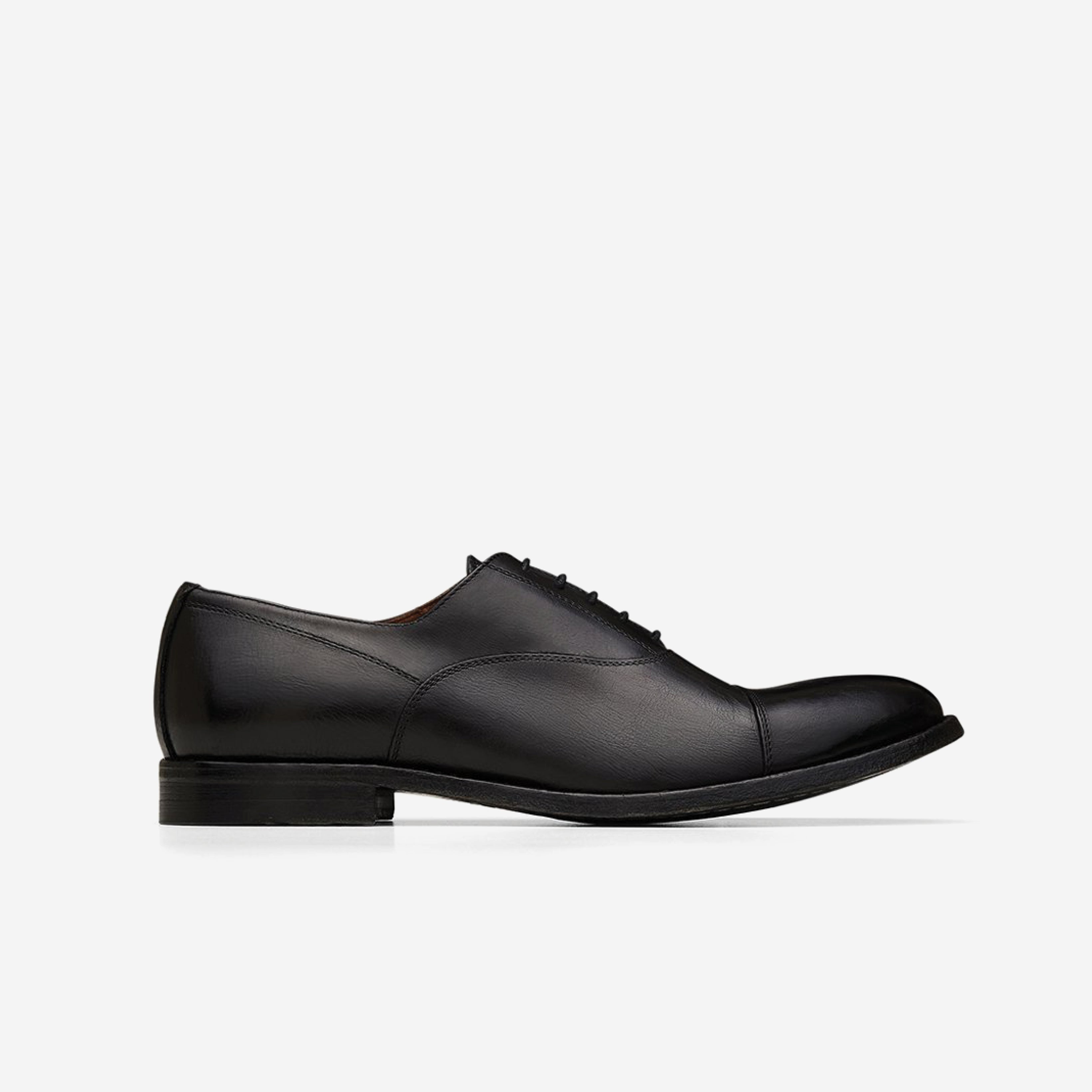 Vintage Leather Oxford Shoes Black - Calibre Menswear