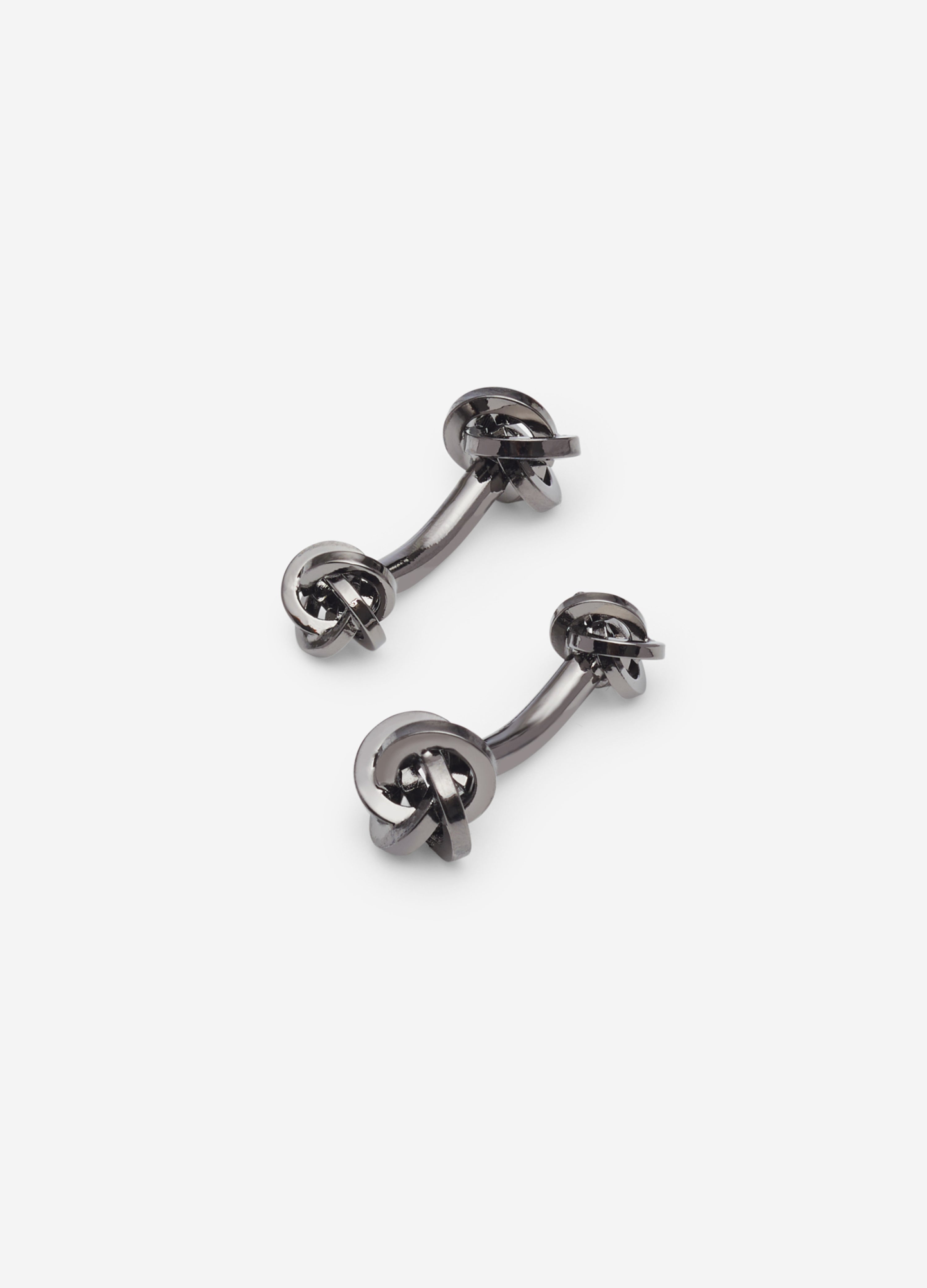 Twisted Knot Cufflinks Gunmetal - Calibre Menswear