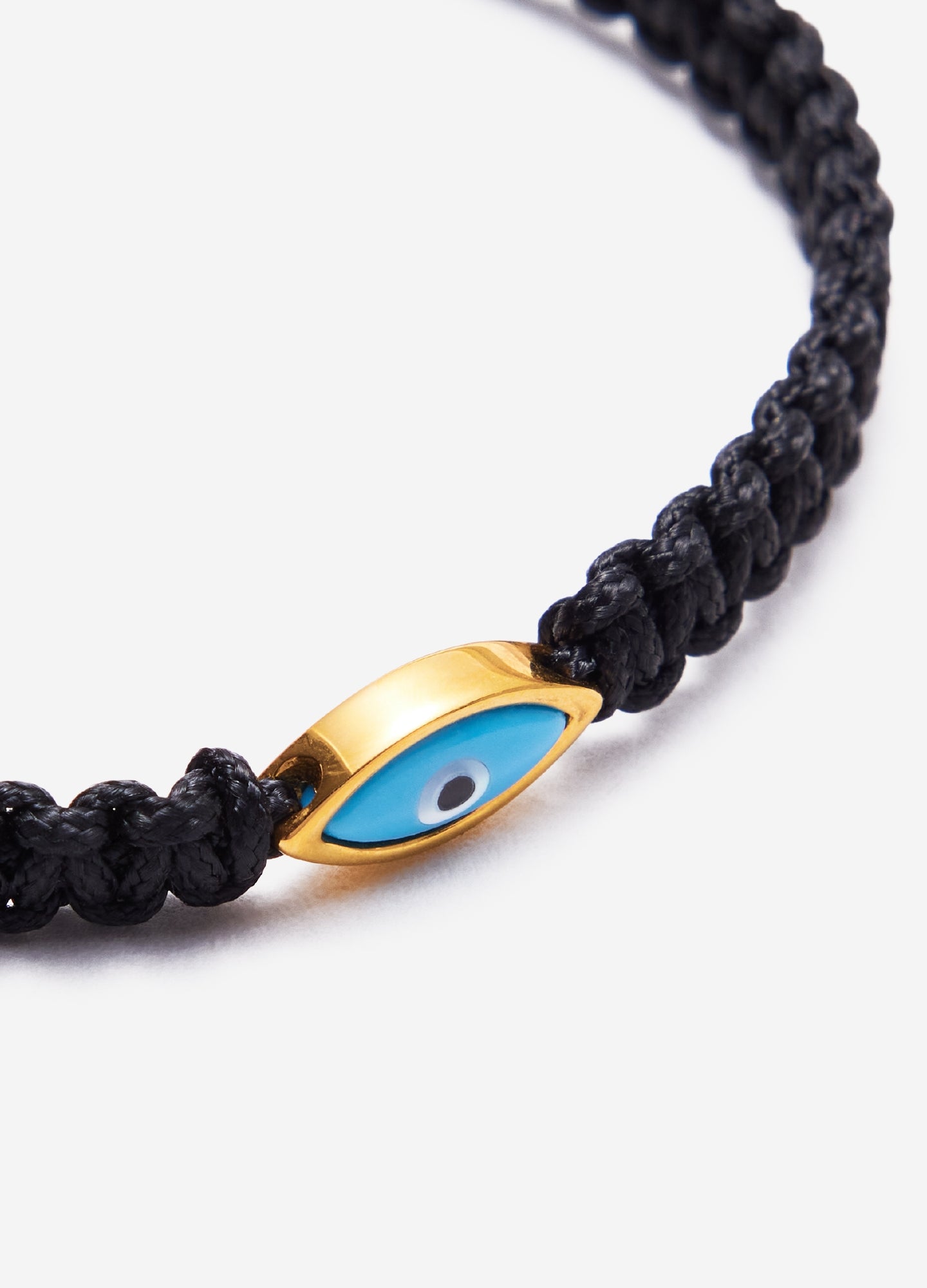Men's Black String Bracelet with Gold Evil Eye – Nialaya