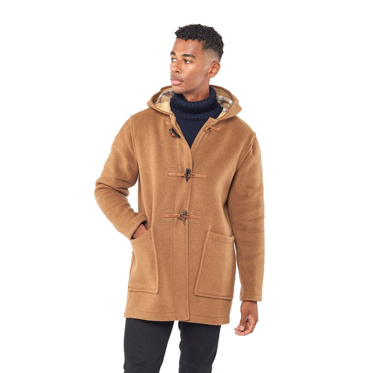 Merc Bonner Duffle Coat in Tan. £20 Off this week. Very limited stock.  Online & in our Wakefield store #merc #london #c…