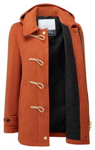 Womens Spike Jacket - Orange | Duffle Coats UK