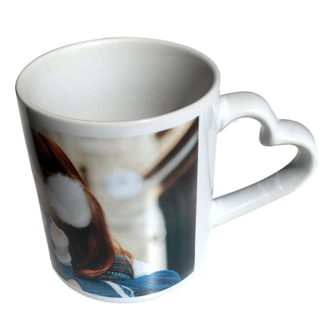 Mug anse coeur imprimé