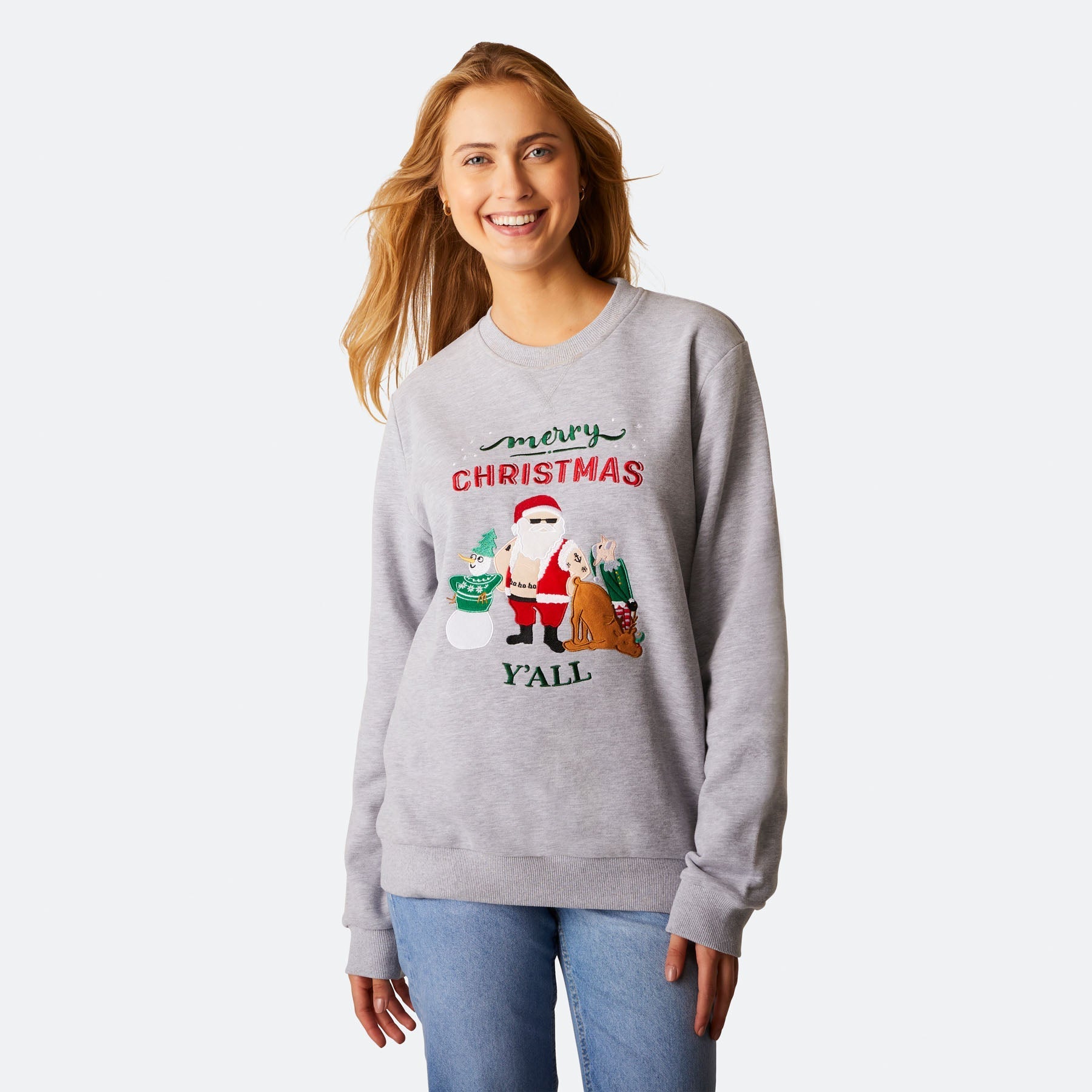 Billede af Merry Christmas Y'all Julesweatshirt Dame