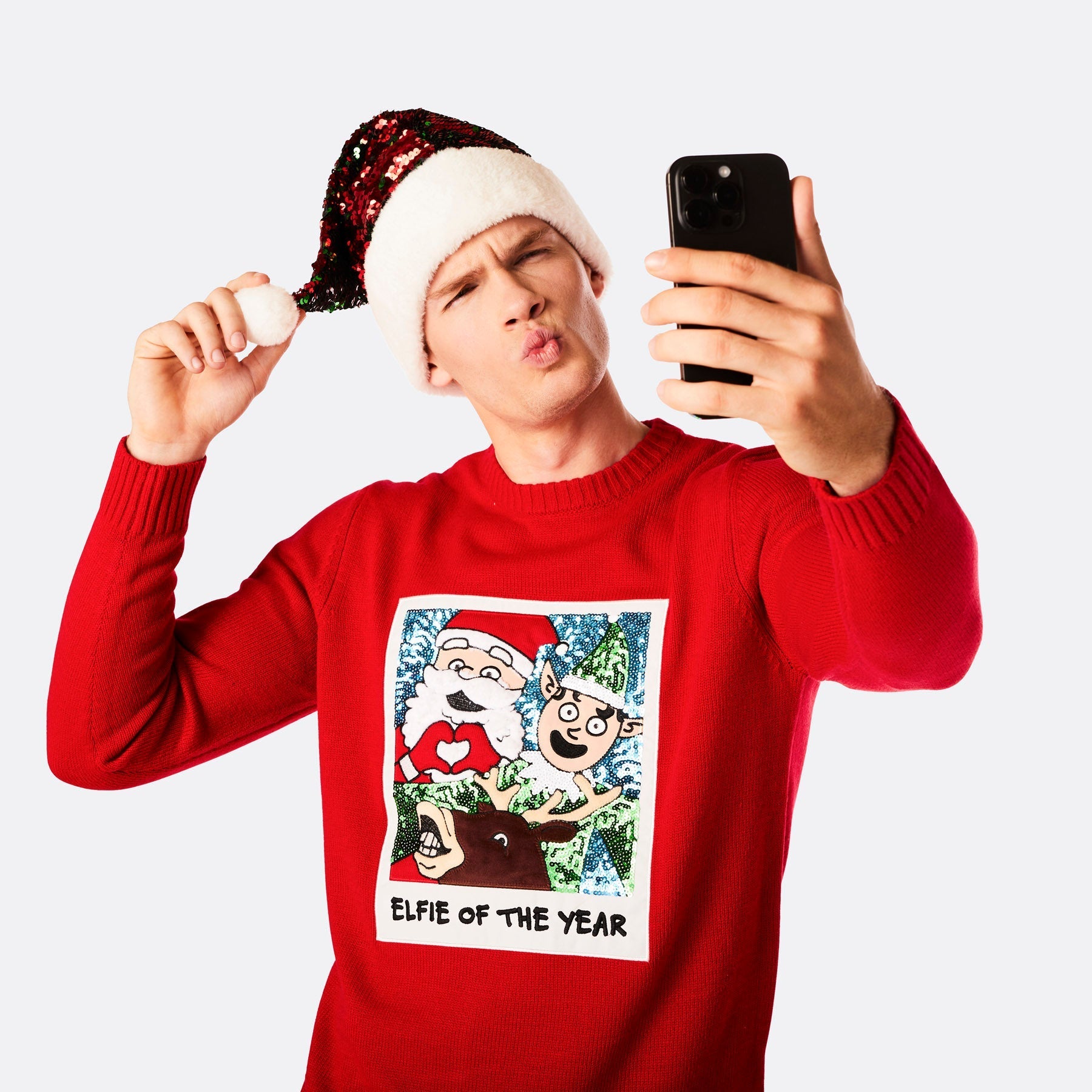 Se Elfie Julesweater Herre hos SillySanta