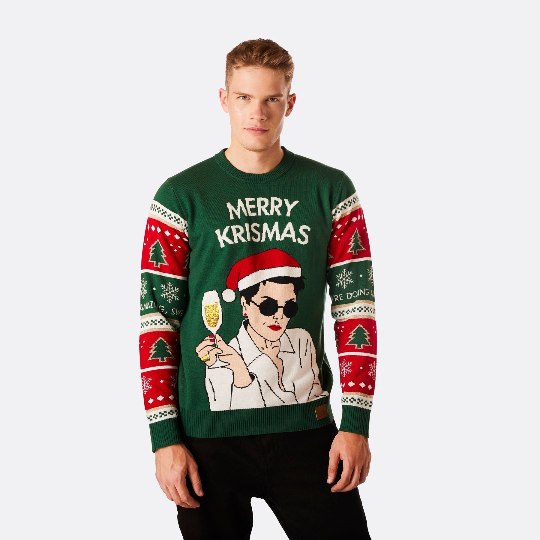 Se Merry Krismas Julesweater Herre hos SillySanta