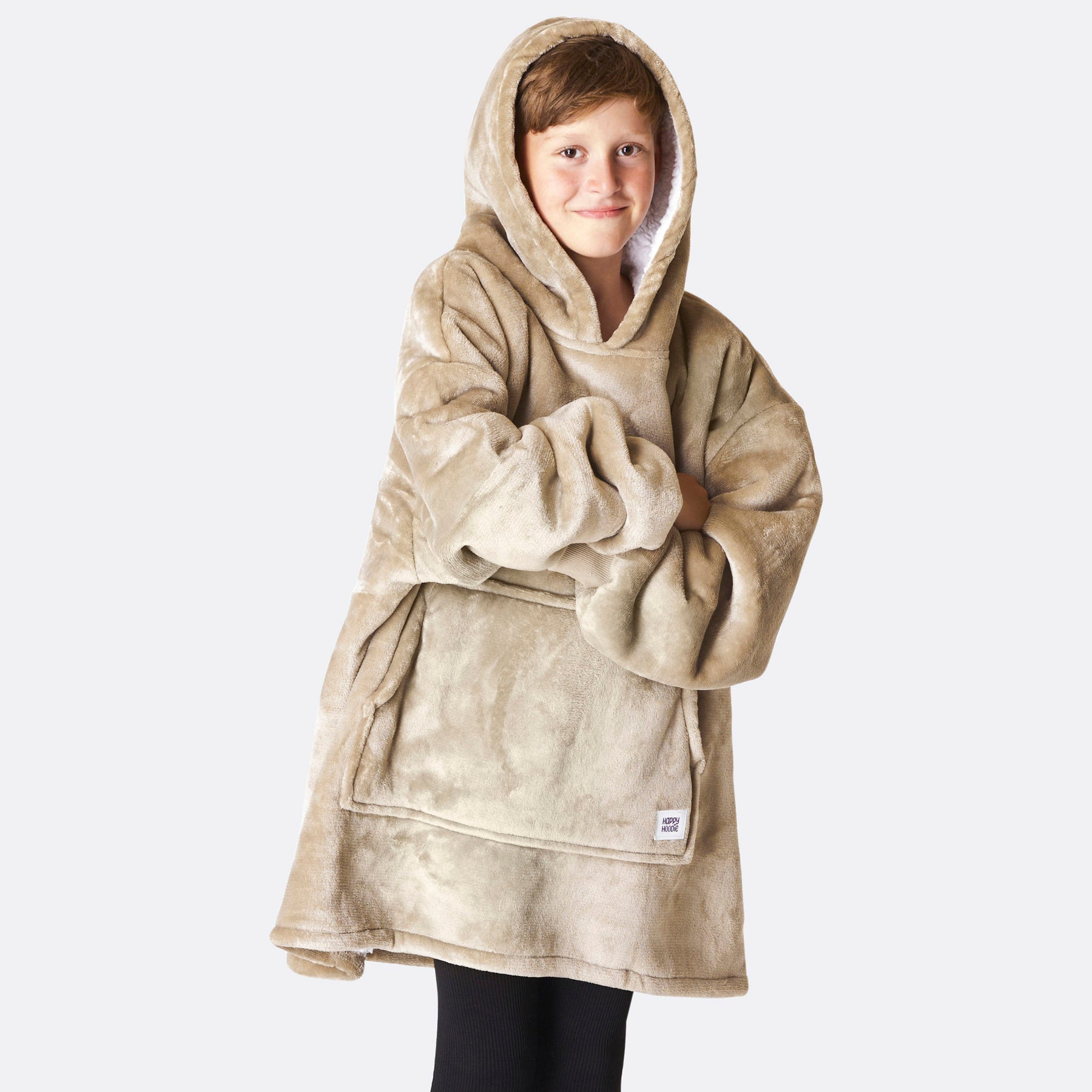 Se Børn | Khaki HappyHoodie Børn hos SillySanta