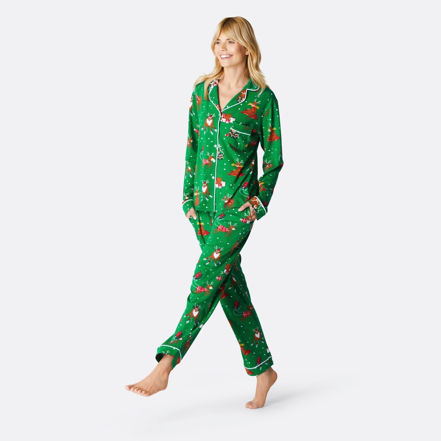 Se Rensdyr Klassisk Julepyjamas Dame hos SillySanta