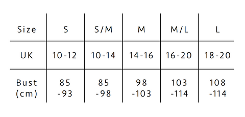 Cashmere & Cotton knitwear Size Guide