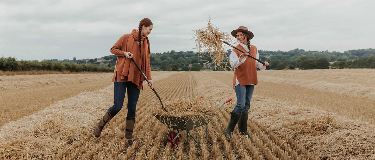 ginger quill cashmere jumpers in cornfield