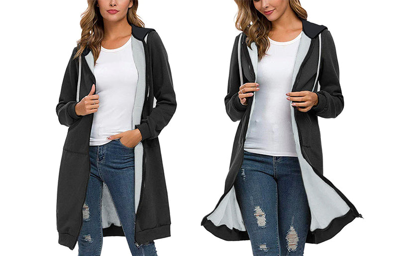 Casual long zip sweatshirt hoodie for cozy style.