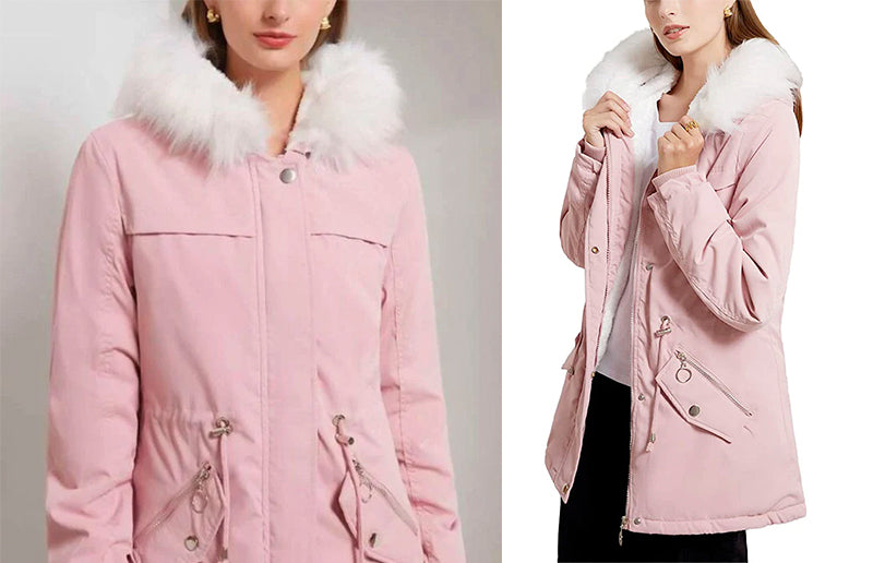 Thick long-sleeve zipper overcoat, stylish and warm